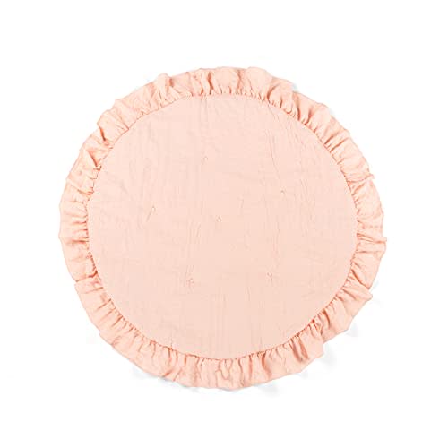 Lush Decor Baby Round Ruffle Play Mat 36" Diameter Blush - Tummy Time Mat - Pink Playmat - Baby Play Mats for Floor - Girl Nursery Decor
