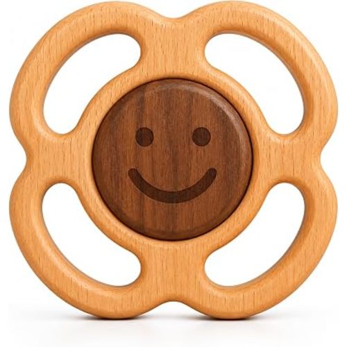 Wooden Teether for Babies | No Paint or Coatings | Real Wood | HippoToys