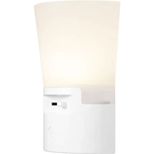 GE Ultrabrite Dimmable Sconce LED Night Light GEPlug-In, Energy Efficient, Dusk-to-Dawn Sensor, Adjustable Brightness, Ideal for Bedroom, Bathroom, Hallway, Nursery, White, 45123, 1 Pack,