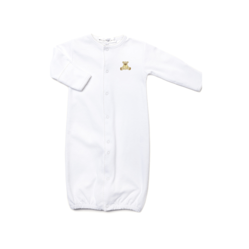 Yellow Teddy Bear Pima Converter Gown | White – Milly Marie