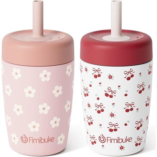Fimibuke Toddler Cups Spill Proof, 12 OZ Sippy Cup for Toddler Water Bottle