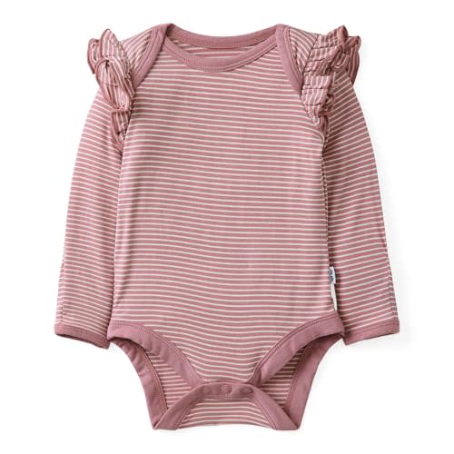Little Sleepies Flutter Bodysuit, Viscose from Bamboo Long Sleeve Bodysuit for Baby Girl, Outfit Baby Clothes