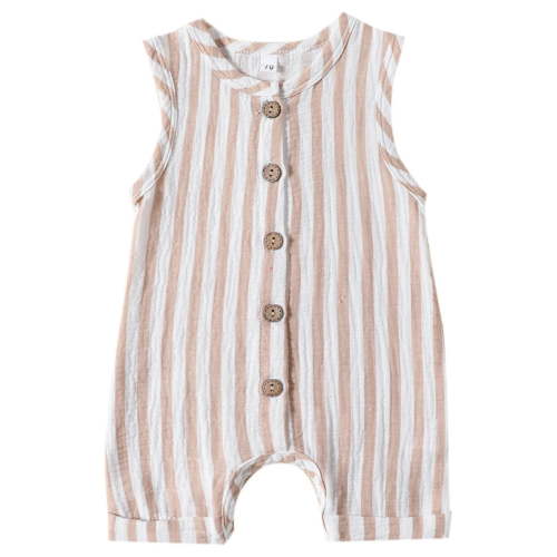 Yievot 3-18 Months Unisex Infant Baby Boys Girls Summer Romper Sleeveless Stripe Printed Cute Bodysuit Playsuit Pjs for Toddler Boys Girls Outfits 2025 Baby Gifts