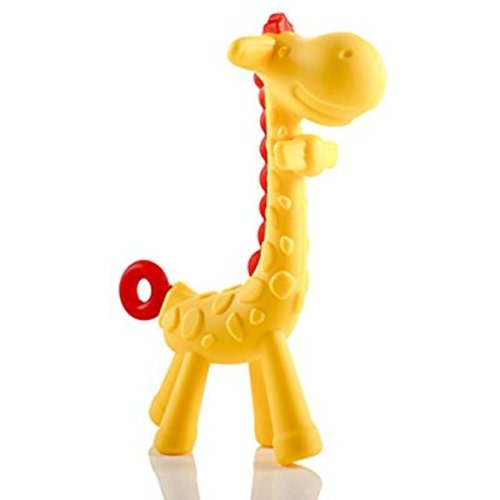 Giraffe Baby Teether Toy | Natural & Organic BPA-Free Silicone | Textured Infant Teething Relief | Freezable and Dishwasher-Safe | Cute Chew Toys for Boys, Girls, Babies, Toddlers, Newborn