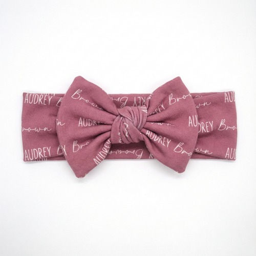Personalized Bow Headband Font Duo in Rosewood