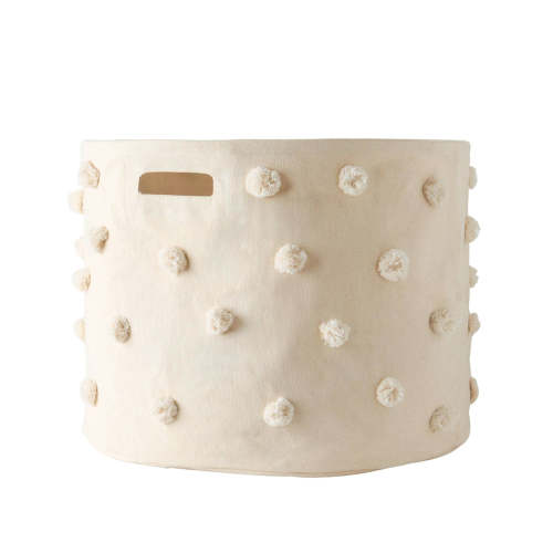 Pom Pom Basket Drum - Natural