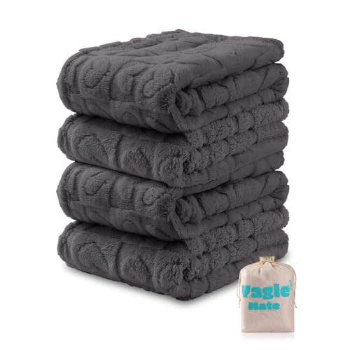 4 Pcs Baby Blankets for Boys Soft Toddler Small Blanket for Daycare, Fleece Kid Mini Blanket for Crib Baby Shower, 3040, Grey