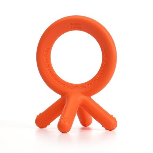 Comotomo Silicone Baby Teether, Orange