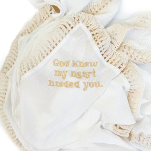 God Knew My Heart Needed You Tassel Swaddle Blanket – OUR HOUSE ABOVE