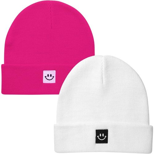 Paladoo Baby Beanie Hat 0-6 Months White/Rose 2Pack
