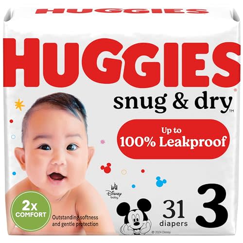 Huggies Snug & Dry Baby Diapers, Size 3 (16-28 lbs), 31 Ct