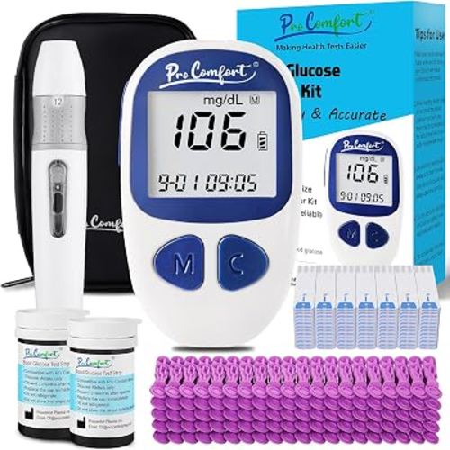 Amazon.com: Glucose Monitor Kit Blood Sugar Testing Kit with 100 Test Strips Lancing Device 100 Lancets for Home Use : Industrial & Scientific