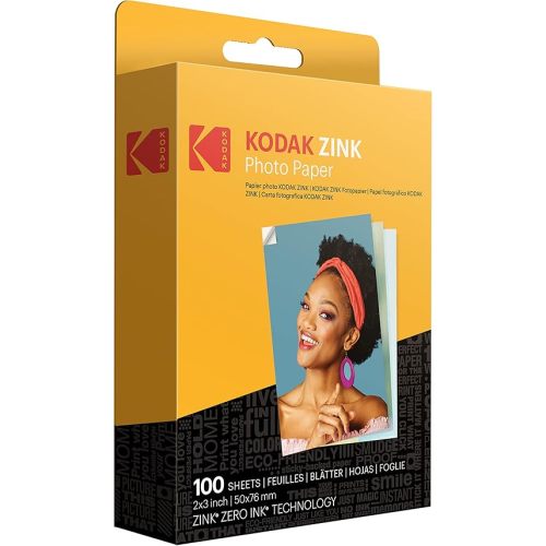 KODAK 2"x3" Premium Photo Paper (100 Sheets) Compatible with PRINTOMATIC, Smile and Step Cameras and Printers (Packaging May Vary)