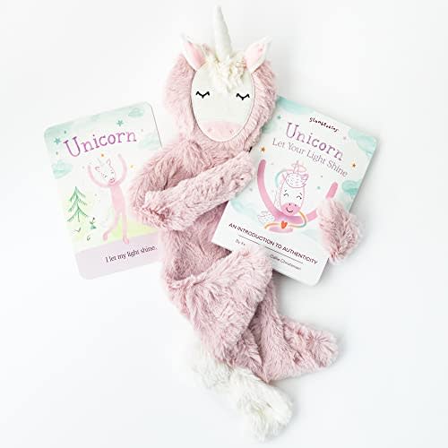 Slumberkins 14" Unicorn Snuggler, Card & Storybook Set | Promotes Authenticity Therapy | Social Emotional Learning Soft Plush Animal Lovey Gift Set for Babies & Toddlers, Ages 0+
