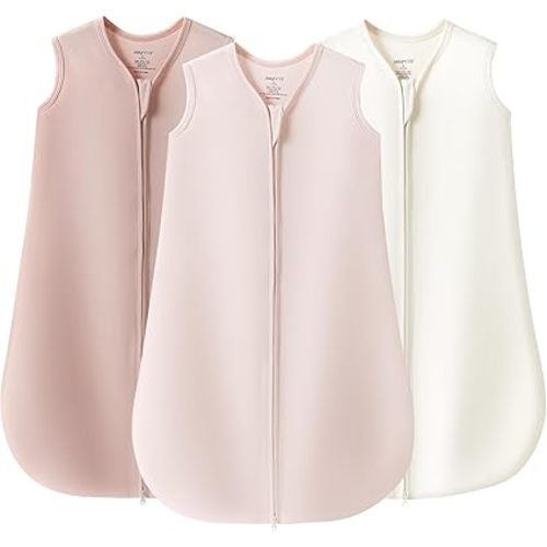 JELLYMONI Baby Sleep Sack 0-6 Months, 100% Cotton 3 Pack 0.5 TOG Baby Wearable Blanket Infant Sleep Sack with 4-Way Zipper Newborn Sleep Sacks