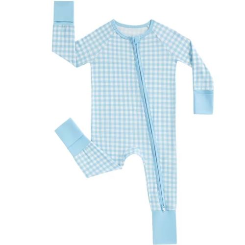 Blue Gingham Bamboo Zippy