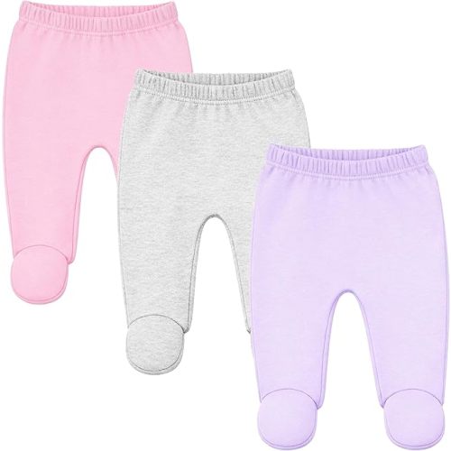 123 Bear Baby Soft Cotton Spandex Pants with Feet