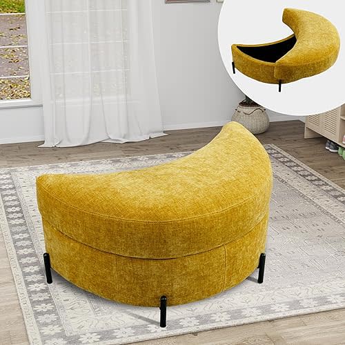 Chifee & Vingol Multifunctional Upholstered Storage Ottoman,Mustard