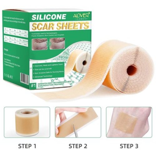Aliver 60-inch Silicone Scar Roll, Silicone Tape for Scars Removal