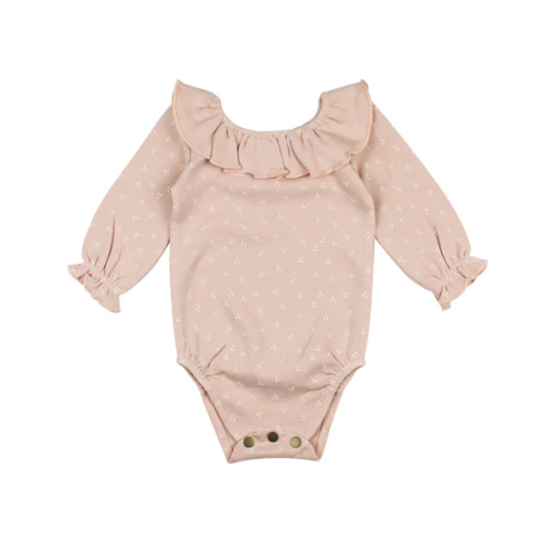 Rosewater Dots | Organic Ruffle Neck Bodysuit – L'ovedbaby