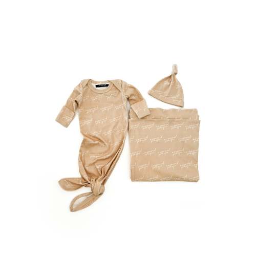 Answered Prayer 3 Piece Sleeper, Swaddle, and Beanie Set