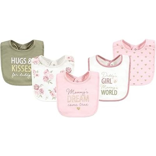 Hudson Baby Unisex Baby Cotton Bibs, Dream Come True, One Size