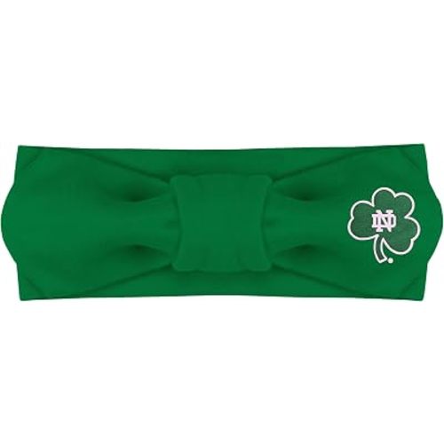 Creative Knitwear Notre Dame Fighting Irish Infant Girls Kelly Solid Hair Knot Headband Embroidered Logo - Size Newborn - 4T