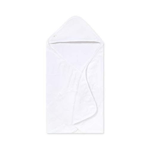 Burt's Bees Baby - Hooded Towel, Absorbent Knit Terry, Super Soft Single Ply, 100% Organic Cotton (Cloud White)