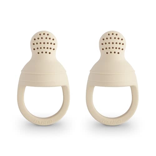 mushie Silicone Baby Fresh Fruit & Food Feeder Pacifier | 6 Months+ (Shifting Sand)