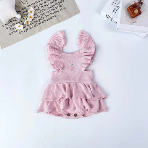 Baby Knit Organic Cotton Embroidered Tutu Romper