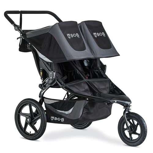 BOB Gear Revolution Flex 3.0 Duallie Jogging Stroller, Double Stroller, Graphite Black
