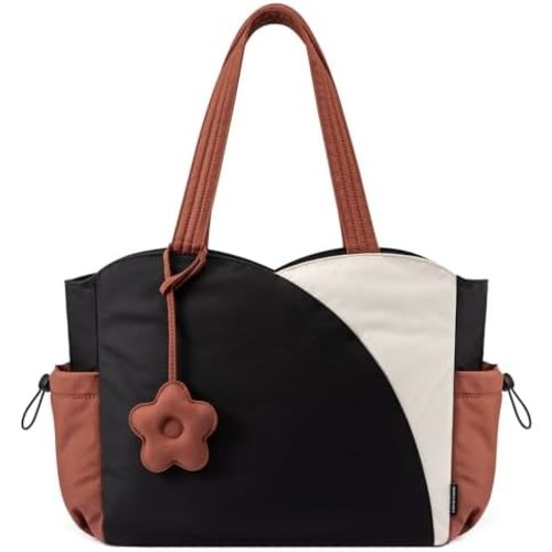 LOVEVOOK Tote Bag for Women, Puffer Work Bags with Zipper for Daily Travel College, Teacher Nurse Handbags with Laptop Sleeve