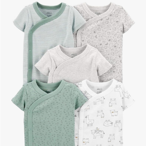 NB | Simple Joys by Carter's unisex-baby 5-pack Side Snap Short-sleeve Bodysuit