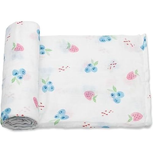 Baby Swaddle Blanket - 100% Muslin Cotton Unisex Soft Swaddle Wrap for Baby Boys or Girl - Neutral Newborn Receiving Blankets - Nursery Swaddling for Babies - 47” x 47” (Mixed Berries)