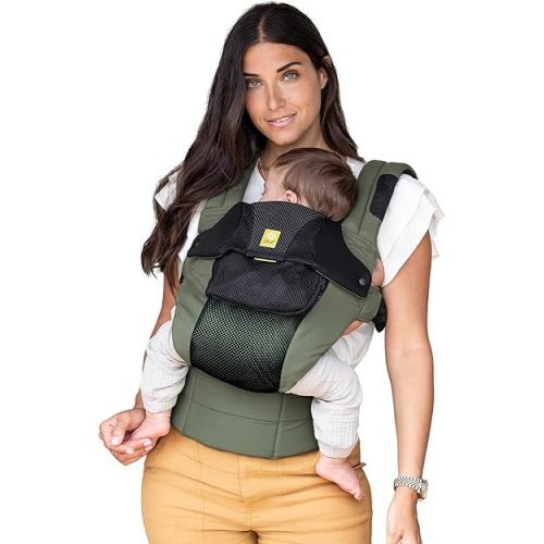LÍLLÉbaby Complete Airflow Deluxe Ergonomic 6-in-1 Baby Carrier Infant to Toddler with Lumbar Support (7-45 Pounds), 360 Degree Baby Wearing, Inward and Outward Facing (Olive/Black)