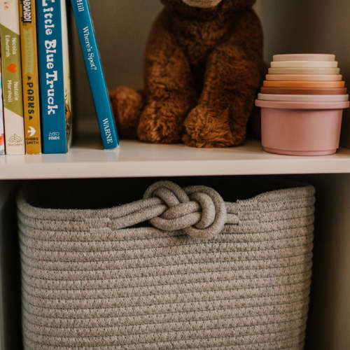 Rope Storage Cube | Cube Storage Basket for Nursery & Toys – Parker Baby Co.