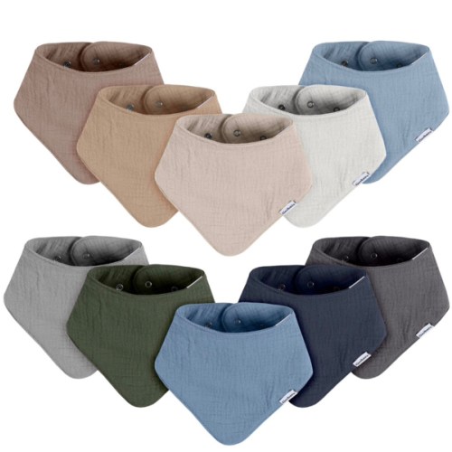 10-Pack Baby Boys Multi Blue Muslin Bandana Bibs – Gerber Childrenswear