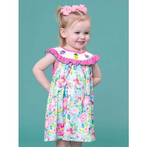 Fruity Summer Garden Smocked Dress