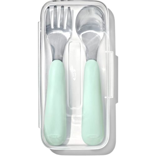 OXO Tot On-The-Go Fork and Spoon Set, Opal