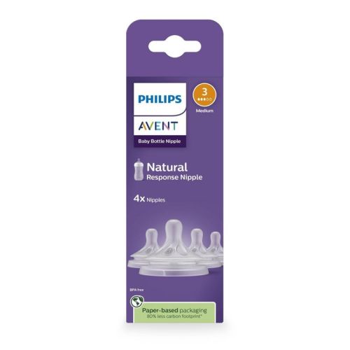 Philips Avent Natural Response Nipples | Medium Flow 3 | 4pk