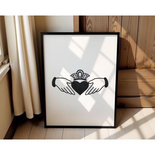 Claddagh Irish Wall Art Print | Irish Wall Art | Gift | Home Decor | Gaelic Print | Celtic Print | Poster | A4 A3