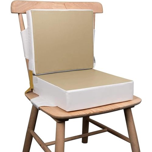 Booster Seat for Kitchen Chair - Toddler Booster Seat for Dining Table (Khaki)