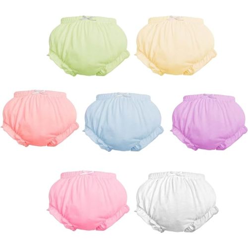 7Pack Diaper Cover - Baby Bloomers,Cotton Underwear,Panties for Toddler Girls