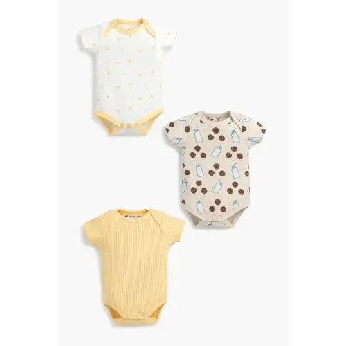 3-Pack Short Sleeve Bodysuits - Organic Baby Clothes - Monica + Andy