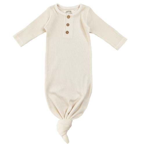 organic waffle knotted baby gown – LUCY LUE ORGANICS