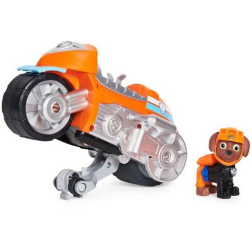 PAW Patrol Moto Pups Zuma's Deluxe Pull-Back Motorcycle Vehicle with Wheelie Feature & Toy Figure, Kids Toys for Ages 3 & Up