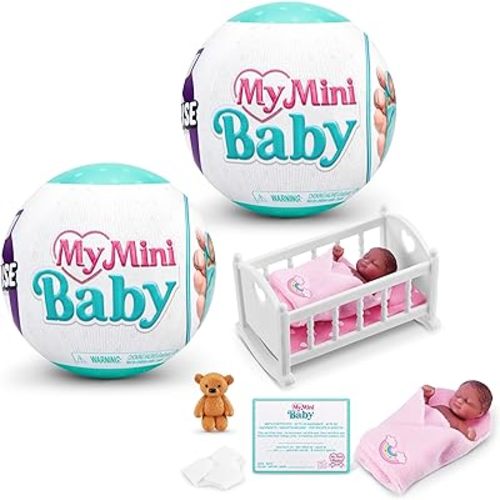 5 Surprise My Mini Baby Series 1 (2 Pack) by ZURU, Collectible Mystery Capsule, Toy for Girls, Realistic Miniature Baby, Playset and Accessories