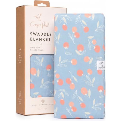 Copper Pearl Swaddle Blankets for Newborns | Soft Stretchy Receiving Blankets for Boys and Girls | Large 46 x 46 Inch Baby Blankets | Lightweight and Breathable Swaddles | Clementine