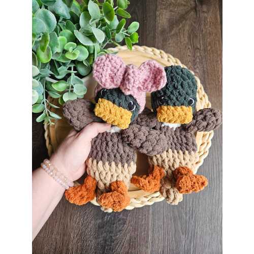 Handmade Crochet Mallard Duck Snuggler | Duck Lovey | Handmade Mallard | Duck with Headband Snuggler | Mallard | Crochet Duck Farm Animal