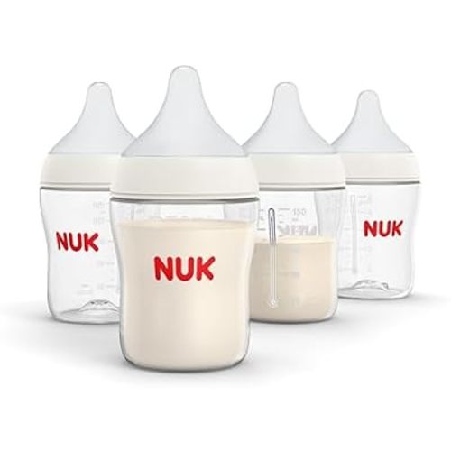 NUK Perfect Match Natural Transition Baby Bottle, 5oz, 4-Pack